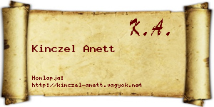 Kinczel Anett névjegykártya